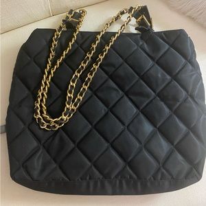 Bloomingdale’s Black Quilted Tote - image 1